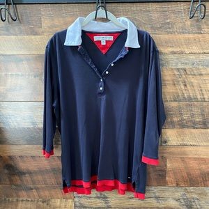 Tommy Hilfiger 3/4 length sleeve polo in 1X
